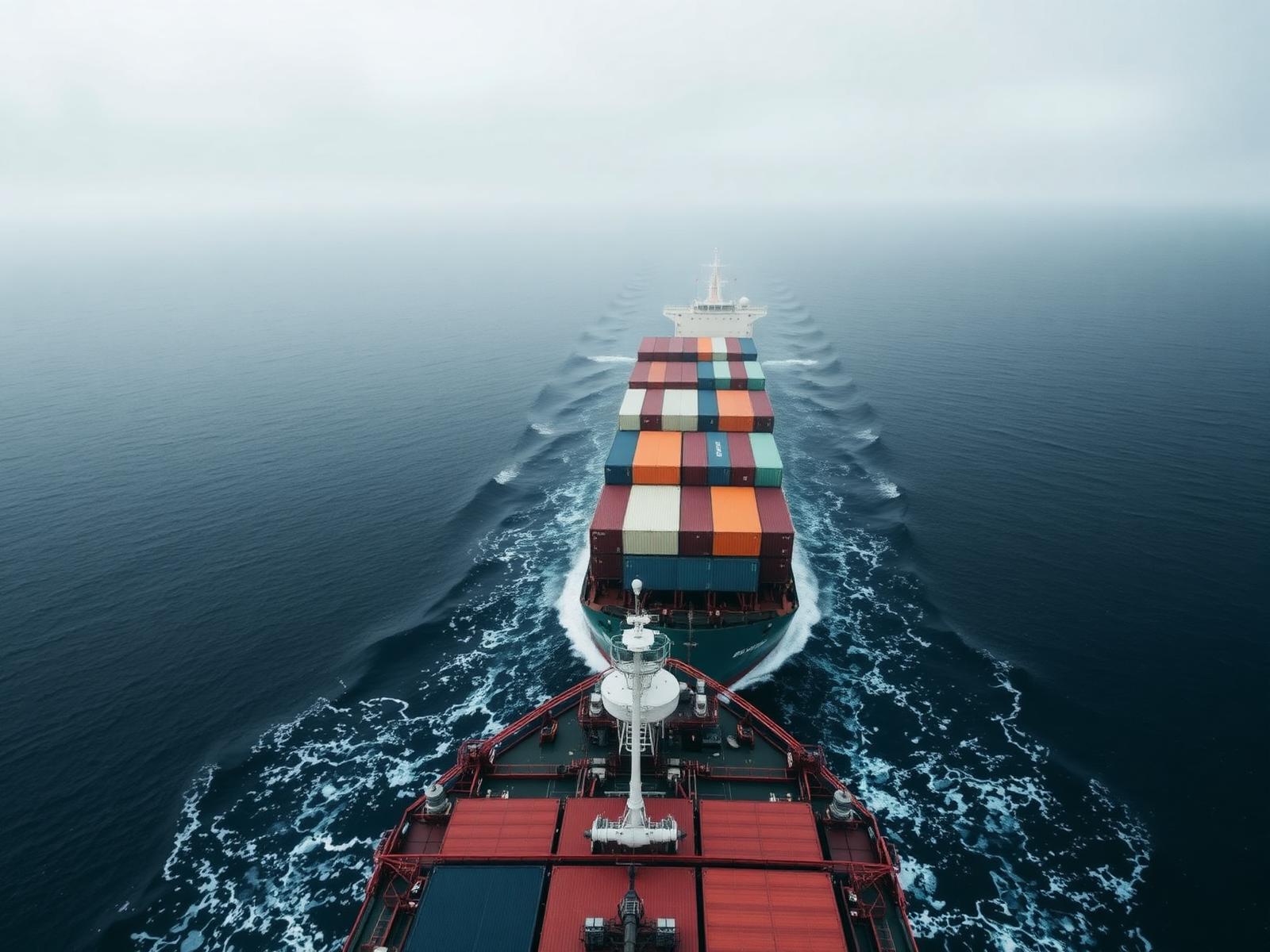 Maritime vessel at sea